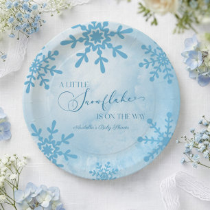 Ein kleiner Schneeflocken-Winter-Wunderland-Baby-P Pappteller