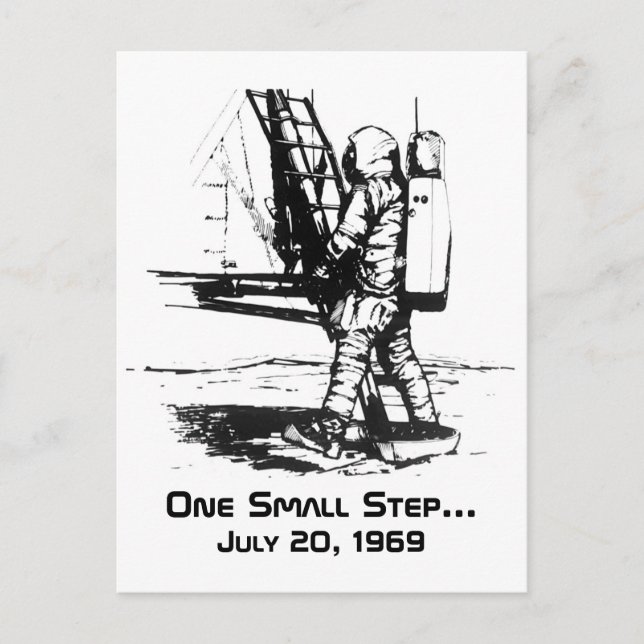 Ein kleiner Schritt Apollo 11 Mondlandung Postkarte (Vorderseite)