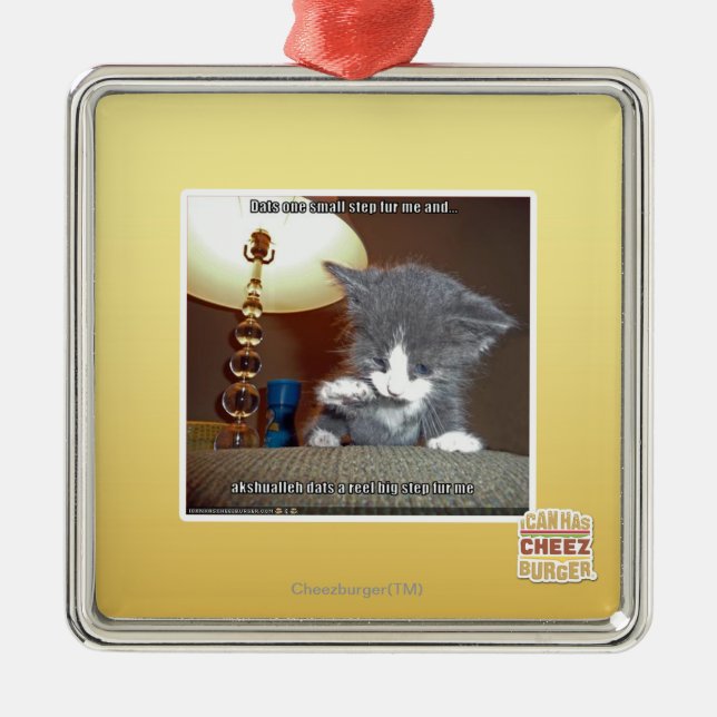 Ein kleiner Schritt für mich Silbernes Ornament (Vorne)