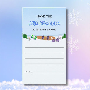 Ein kleiner Shredder Snowboard Baby-Name-Vermutung Begleitkarte