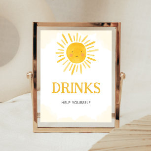 Ein kleiner Sonnenstrahl Getränke Schild
