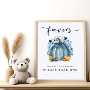 Ein kleiner süßer Kürbisjunge Baby Shower Geschenk Poster