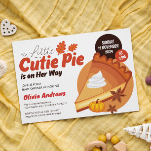 Ein kleiner süßer Pie auf dem Weg Baby Shower Einladung