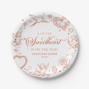 Ein kleiner süßer Valentinstag-Baby-Shower Pappteller