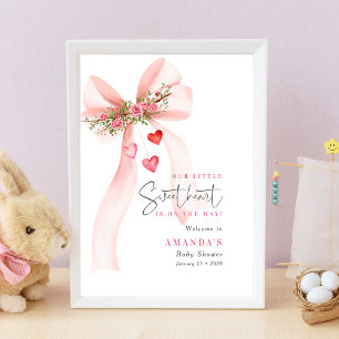 Ein kleiner Sweetheart Pink-Schleife Valentinstag Poster