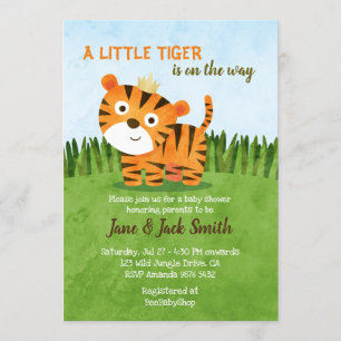 Ein kleiner Tiger ist unterwegs   Babyparty Einladung