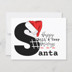 Ein kleiner und gemütlicher Weihnachtsmann am Stra Postkarte