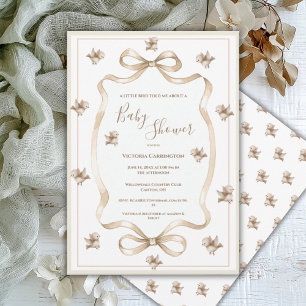 Ein kleiner Vogel hat mir ein Vintage-Band-Babysho Einladung