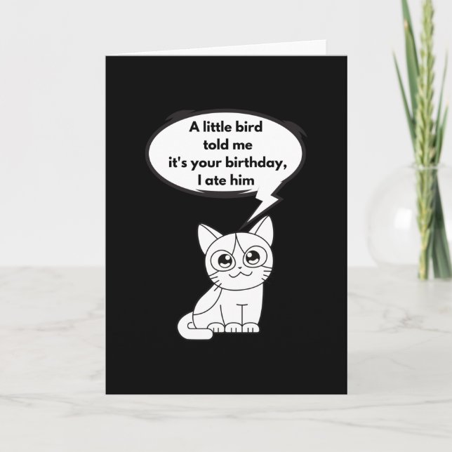 Ein kleiner Vogel sagte mir, es sei dein Geburtsta Karte (Vorderseite)
