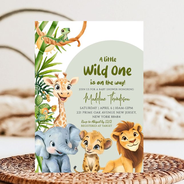 Ein kleiner Wild One ist auf der Safari Baby Dusch Einladung (Von Creator hochgeladen)