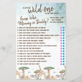 Ein kleiner Wilder schätzt, wer? Baby Shower Game