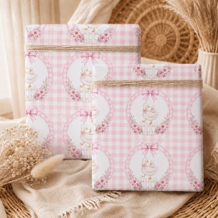 Ein kleines albernes Gänse-Pink Cottagecore Geschenkpapier
