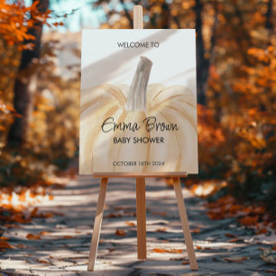 Ein kleines Baby-Duschgel mit Pumpkin Fall Begrüßu Poster