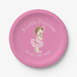Ein kleines Babyparty-Rosa Prinzessin-Ballerina Pappteller