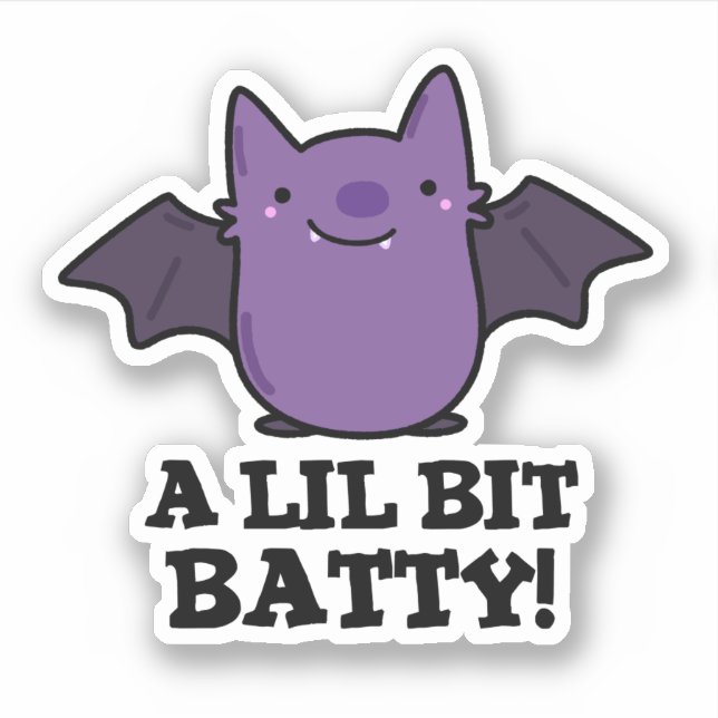 Ein kleines Batty Funny Baby Bat Puff Aufkleber (Vorderseite)