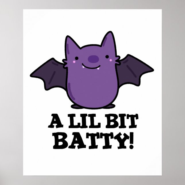 Ein kleines Batty Funny Baby Bat Puff Poster (Vorne)