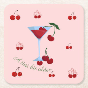 Ein kleines bisschen älter Cherrytini Geburtstag Rechteckiger Pappuntersetzer