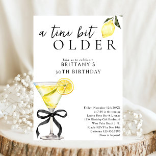 Ein kleines bisschen älter Lemon Drop Martini 30. Einladung