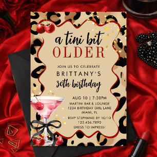 Ein kleines bisschen älter Leopard Cherry Martini  Einladung