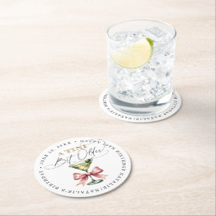 Ein kleines bisschen älter Martini Rosa Schleife G Runder Pappuntersetzer