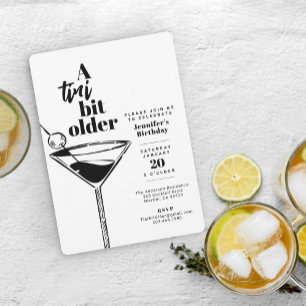 Ein kleines bisschen älter White Martini Geburtsta Einladung