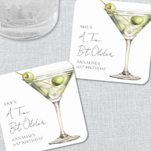 Ein kleines bisschen älterer Martini Geburtstag Rechteckiger Pappuntersetzer