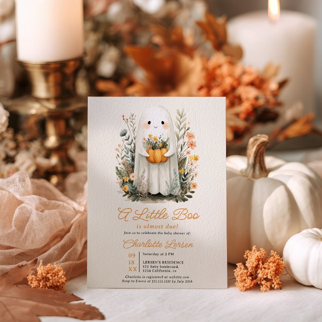 Ein kleines Boo Ghost Halloween Kinderdusche Einladung (A Little Boo Ghost Fall Halloween Baby Shower Invitation)