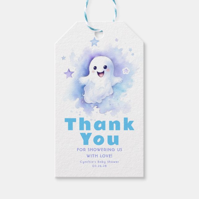 Ein kleines Boo Ghost Niedlich Halloween Kinderdus Geschenkanhänger (Vorderseite)