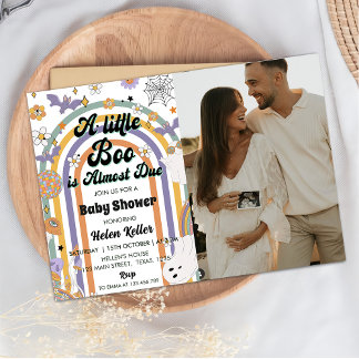 Ein kleines Boo Groovy Rainbow Halloween Kinderdus Einladung