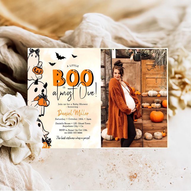 Ein kleines Boo Halloween Baby Shower Foto Einladung (Von Creator hochgeladen)
