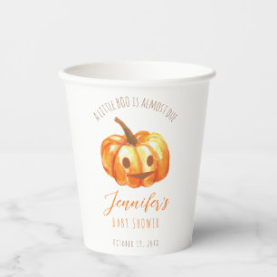 Ein kleines "Boo" Halloween-Baby-Shower-Kürbis-Skr Pappbecher