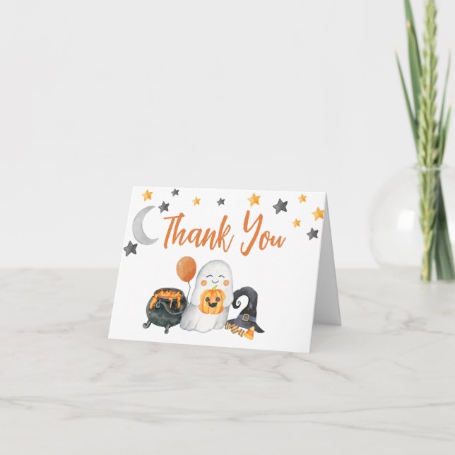 Ein kleines Boo Halloween geklappt Danke Karte (Vorderseite)