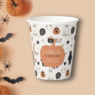 Ein kleines Boo Halloween-Muster Baby Shower Süß Pappbecher