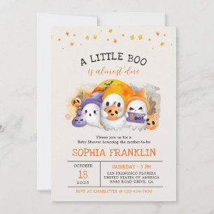 Ein kleines Boo Halloween Niedlich Ghost Baby Dusc Einladung