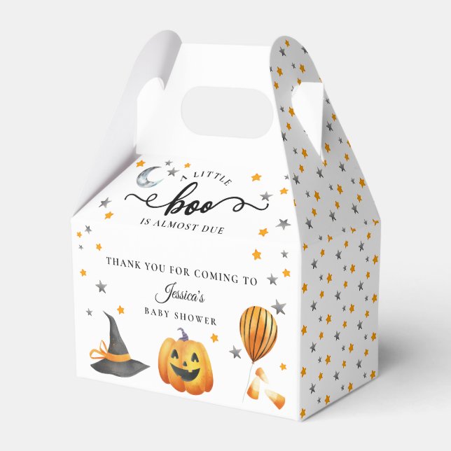 Ein kleines Boo Halloween Pumpkin Fall Baby Dusche Geschenkschachtel (Vorderseite)