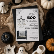 Ein kleines Boo kommt bald Halloween-Baby-Party