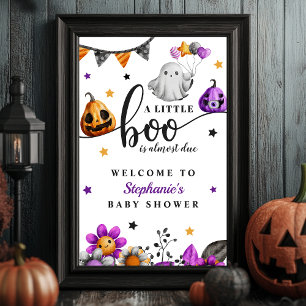 Ein kleines Boo kommt bald Halloween-Baby-Party Poster