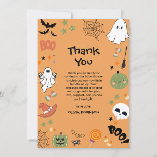 Ein kleines Boo Niedlich Ghost Halloween Kinderdus Dankeskarte