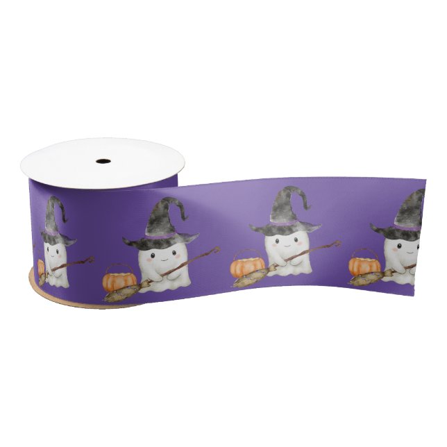 Ein kleines Boo Niedlich Ghost Halloween Kinderdus Satinband (Spule)