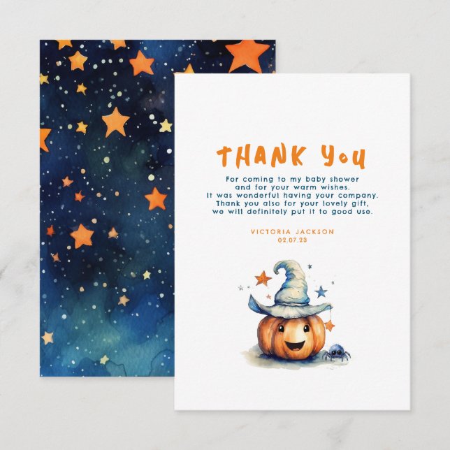 Ein kleines Boo Pumpkin Niedliches Halloween Danke (Vorne/Hinten)