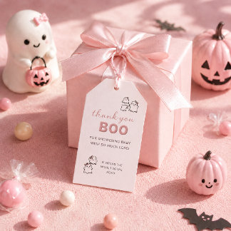 Ein kleines Boo Süßes Rosa Pastell Halloween Geschenkanhänger
