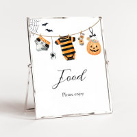 Ein kleines Boo-Wäscheleine-Lebensmittel-Schild