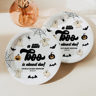 Ein kleines Buh ist bald fällig! Halloween-Baby-Pa Pappteller