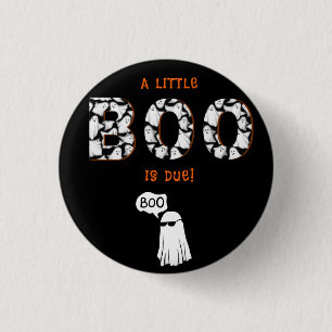Ein kleines Buh ist fällig Spuk-Geister-Baby-Party Button