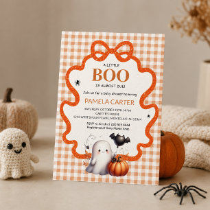 Ein kleines Buh kommt bald Orange Halloween-Baby-P Einladung