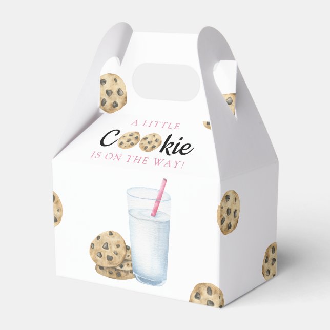 Ein kleines Cookie ist auf dem Weg Babydusche Geschenkschachtel (Vorderseite)