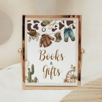 Ein kleines Cowboy-Baby-Duschbücher und Geschenke