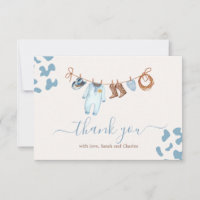 Ein kleines Cowboy Baby Dusche Blue Danke Karte