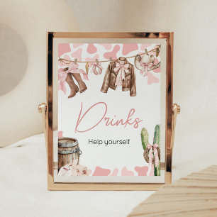 Ein kleines Cowgirl Baby Dusche Drinks Poster