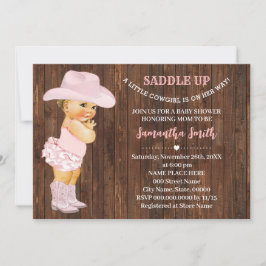 Ein kleines Cowgirl ist auf dem Weg nach Pink Baby Einladung